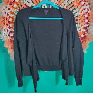 Worthington Black and Gold Fleck Cardigan, Petite L